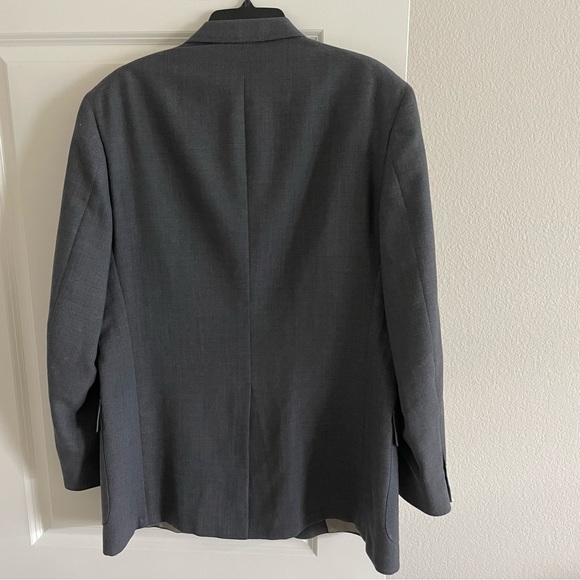 Sansabelt Jaymar Ruby 44R Blazer Patch Pockets Gray Silver Metal Buttons Crown - Picture 3 of 9